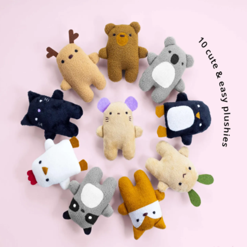 10 Mini Plush Sewing Patterns PDF – DIY Easy Stuffed