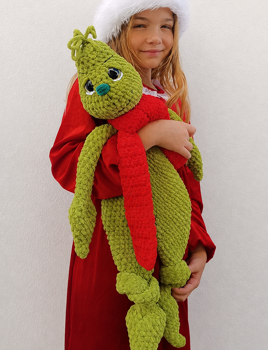 Crochet Green Snuggler Pattern: Holiday Plush Toy