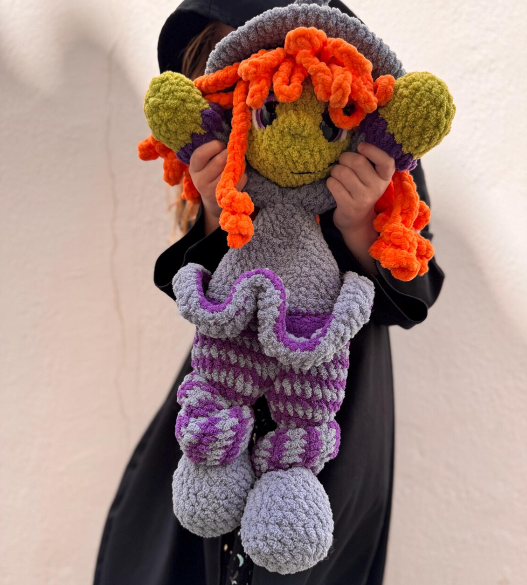 Witch Crochet Pattern, Halloween Snuggler Amigurumi