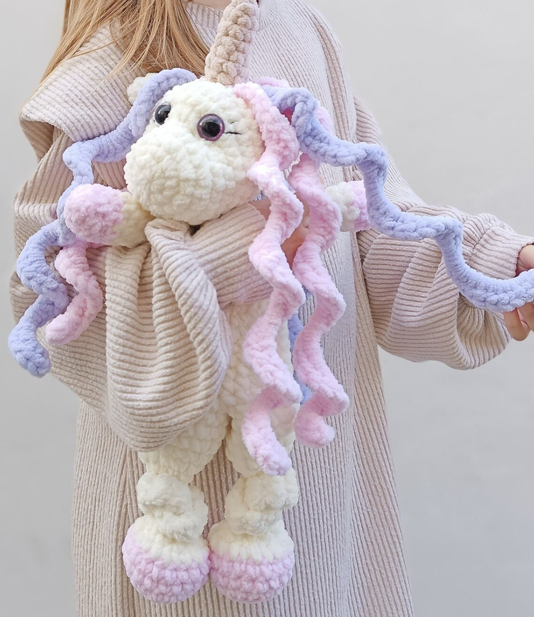 Unicorn Crochet Snuggler Pattern: Amigurumi Cuddly Toy