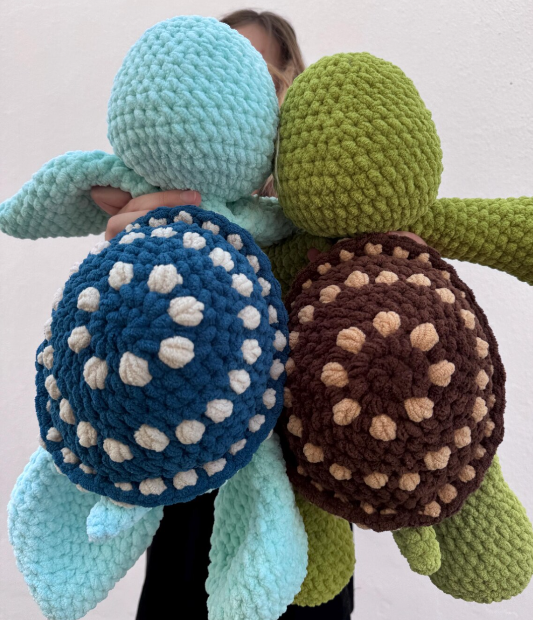 2-in-1 Turtle Crochet Pattern: Amigurumi Snuggler Toy