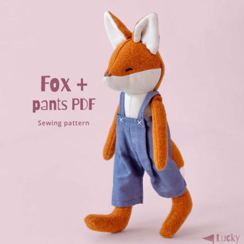 Fox Plush Sewing Pattern + Clothes in PDF – DIY Cute Stuffed Animal To ...