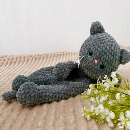 Crochet cat snuggler pattern Cute kitty lovey pattern