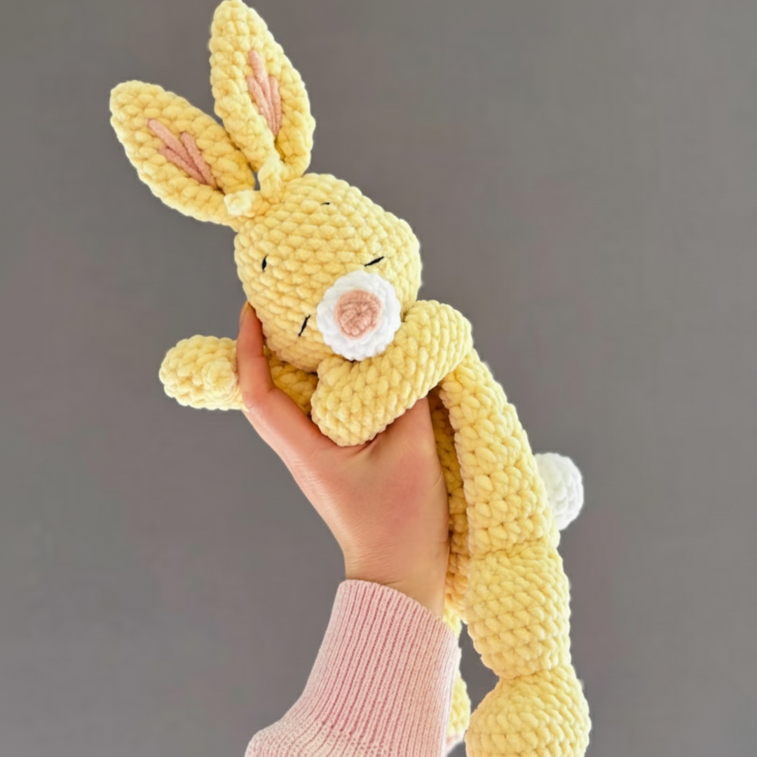 Crochet snuggler pattern, Rabbit, Bunny, lovey, PDF in English