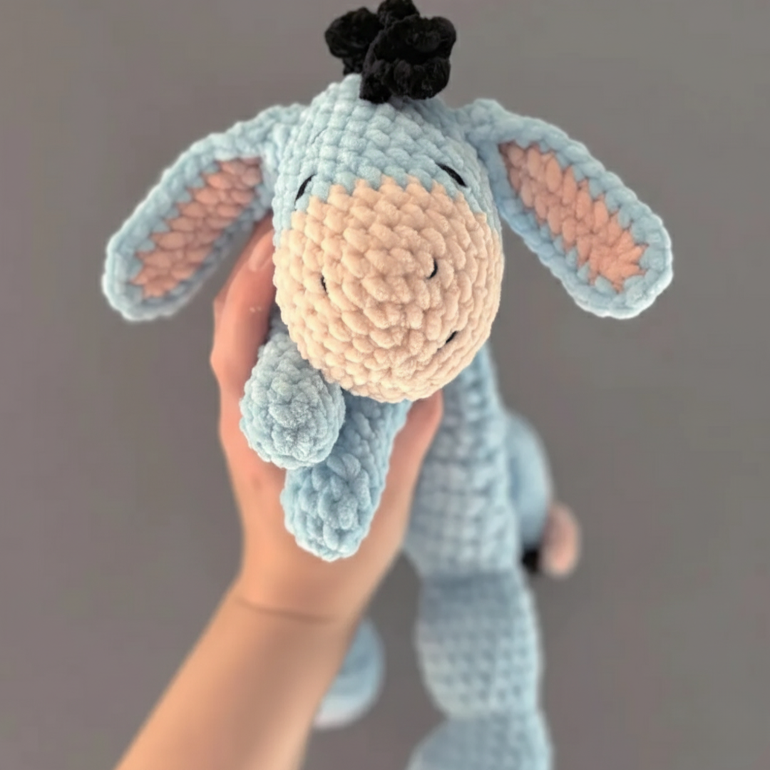 Crochet snuggler pattern, Eeyore, donkey - pdf in English
